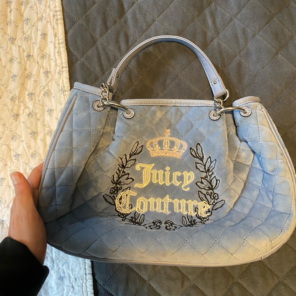 Juicy Couture Light Blue Quilted Shoulder Bag